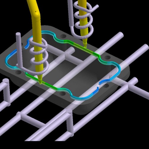 Figure 3: Pressure distribution in the elastomer sealing during filling (c) SIGMA Engineering GmbH